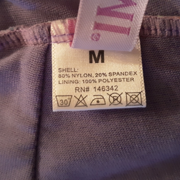 YmI patchwork deep plunge swimsuit sz medium *D - Picture 6 of 6